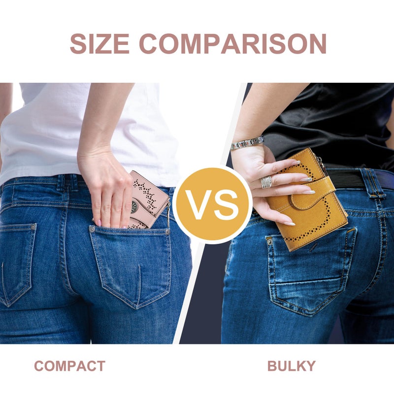 Tipmile Small Wallet for Women Bifold RFID Blocking Card Holder Leather Wallets with Zipper Coin Pocket - Image 4