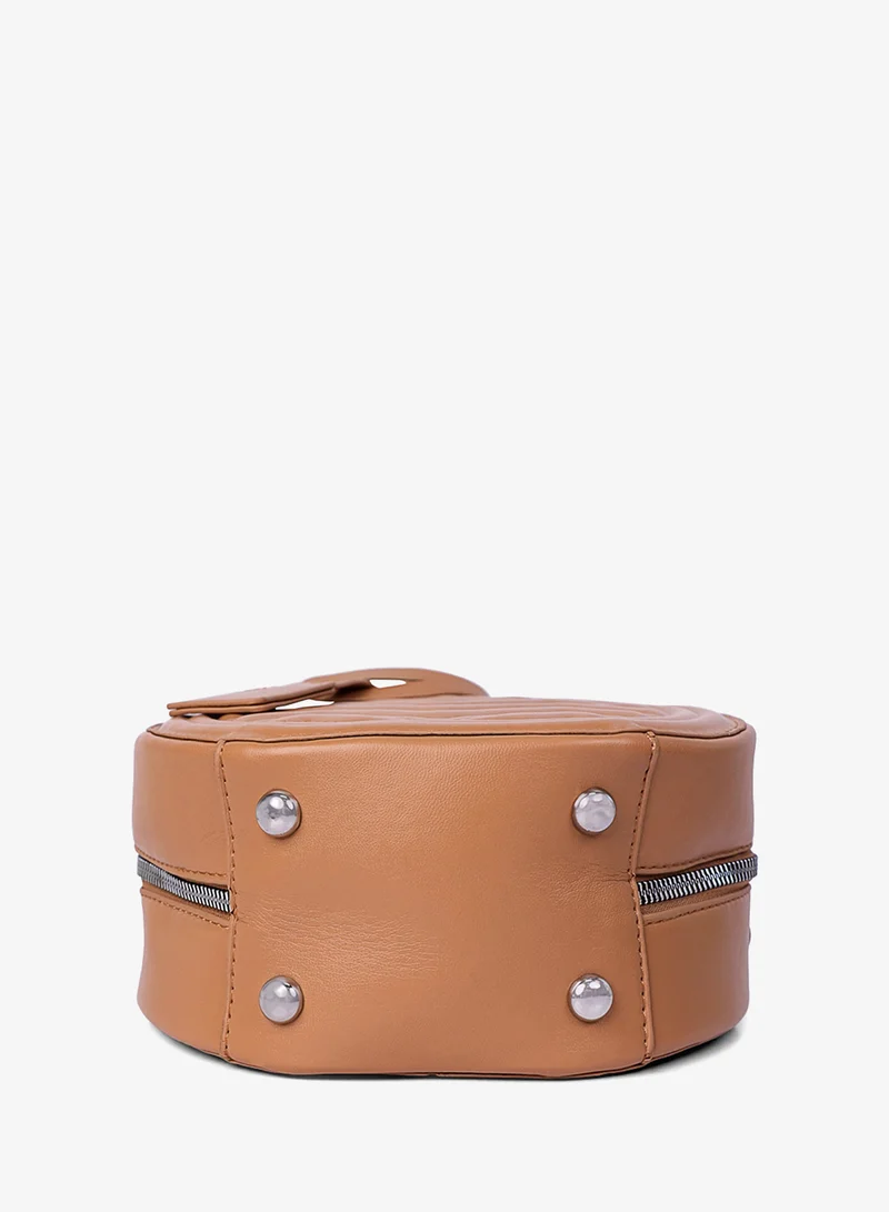 London Rag Tan Round Quilted Sling Bag