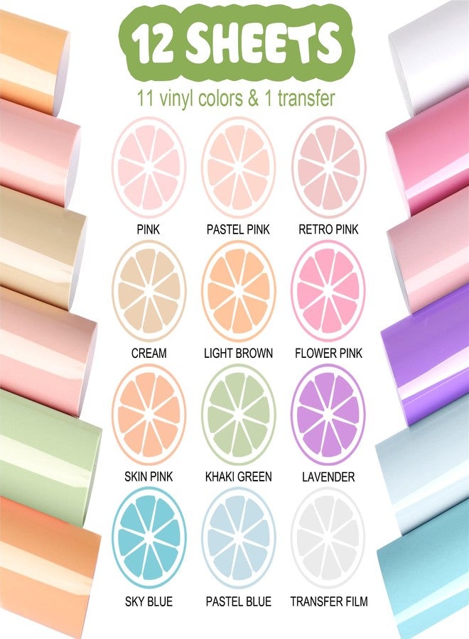 WRAPXPERT Boho Color Permanent Vinyl Sheets - 12 Sheets Bundle 12"x12" Pastel Colors Craft Vinyl Sheets Glossy Adhesive Vinyl Craft Cutters DIY Projects - Image 5