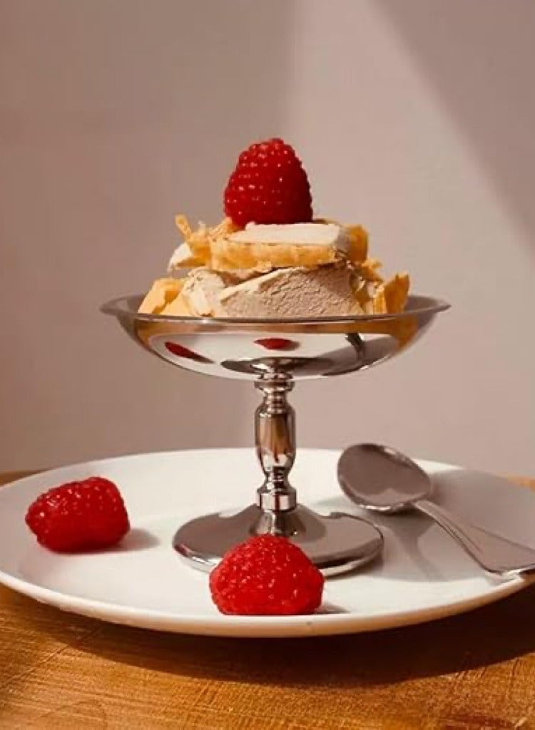 JoyousSto Stainless Steel Ice Cream Bowls Vintage Silver Serving Pudding Dessert Cup Sauce Bowls Metal Round Footed Yogurt Snack Candy Cups for Mousse Fruit Salad Cake Wedding Party Favor - Image 3