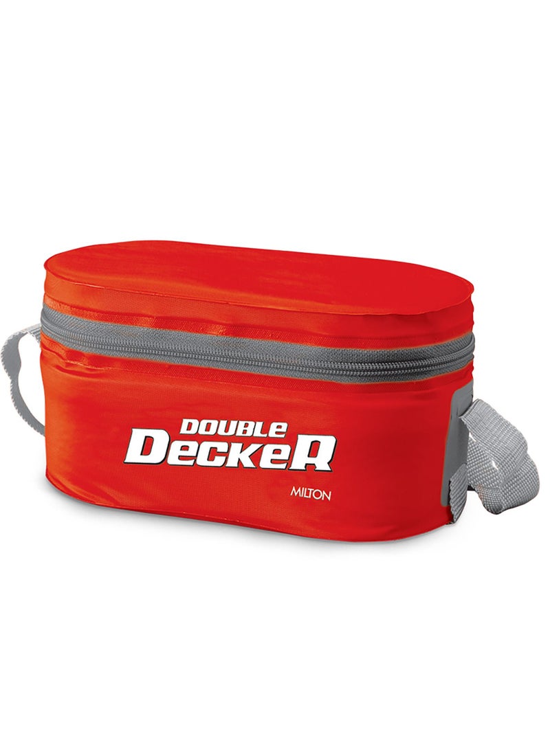Milton - Plastic Double Decker Lunch Box, With Lunch Bag - Red - Image 1