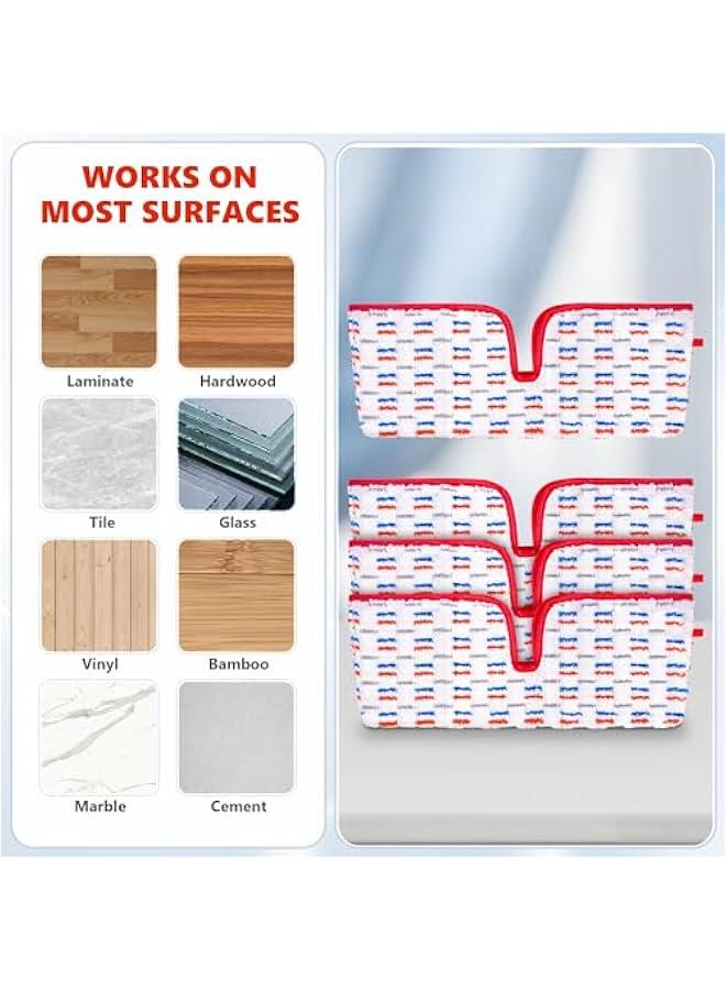 Arabest 4 Pack Mop Refill Pads Compatible with O-Cedar ProMist MAX Spray Mop Reusable Pads Refills Microfiber Replacement Heads Dry Wet Use Double Sided Machine Washable for All Surface Floor Cleaning - Image 5