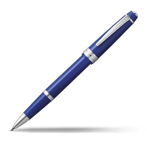 Cross Bailey Light Refillable Rollerball Pen Presented in a Everyday Gift Box - Medium Point, Black Ink, Polished Blue - Image 1