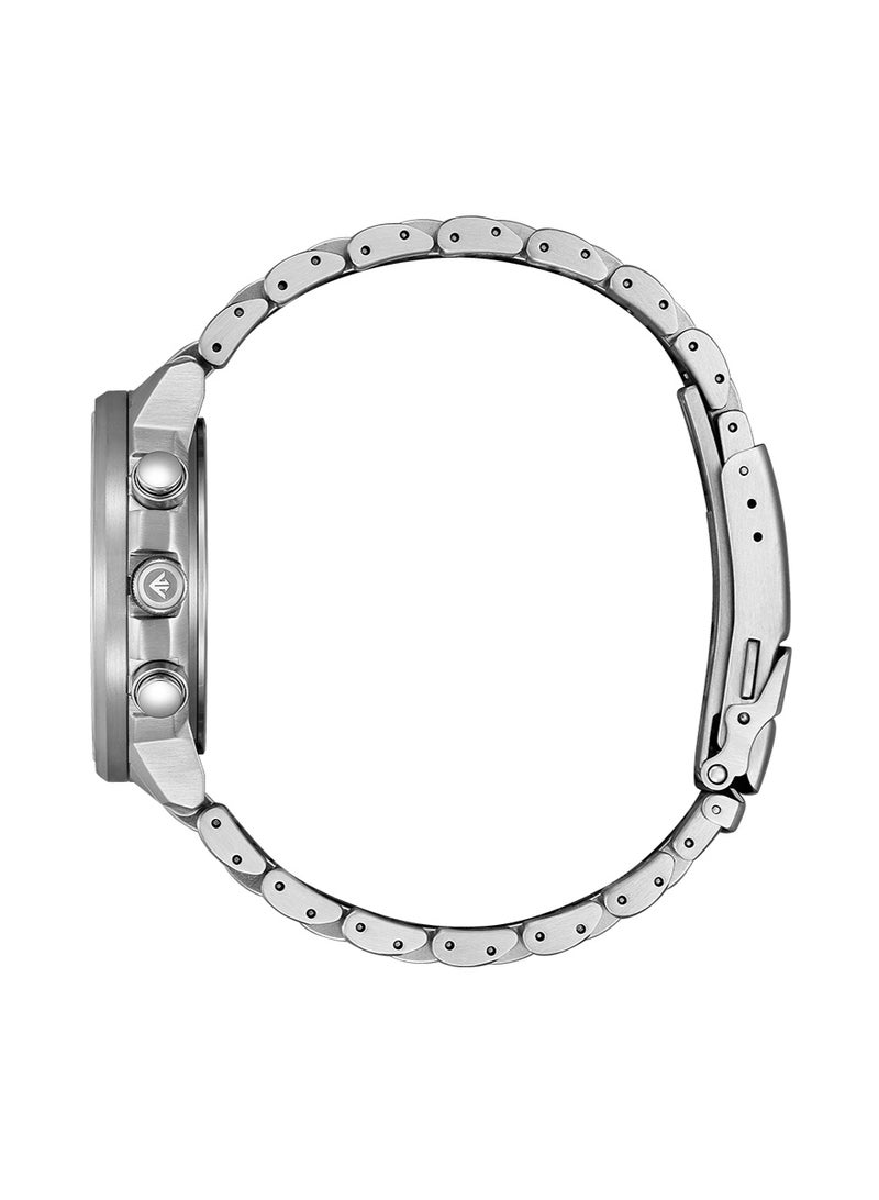 CITIZEN بروماستر سكاي إيكو درايف AT8300-58L، 41 مم قرص أزرق، سوار من الفولاذ المقاوم للصدأ الفضي، كرونوغراف متحكم فيه بالراديو، 200 م مقاومة للماء - Image 3