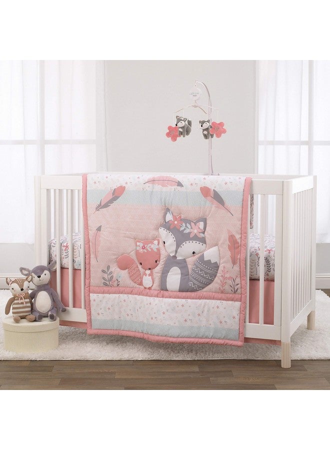 NoJo Little Love By Nojo Desert Flower Fox And Flowers Pink And Grey Musical Mobile - Image 4