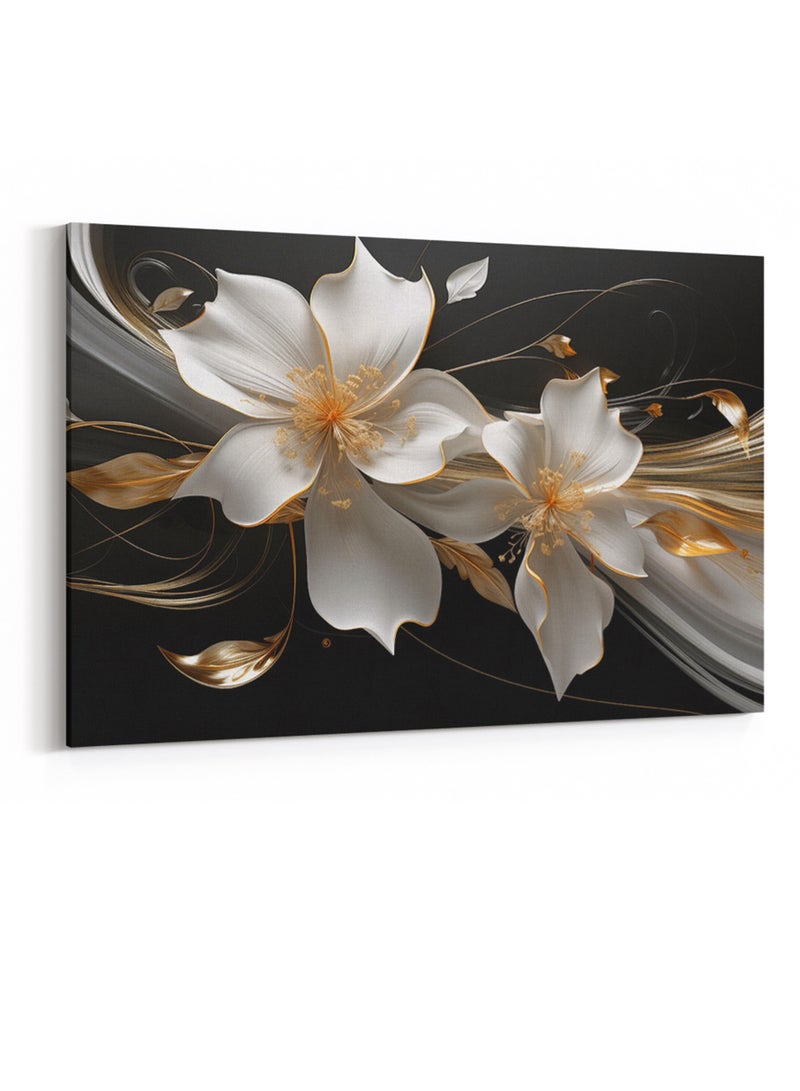 لوحة كانفاس على إطار خشبي بتصميم زهور - Image 4