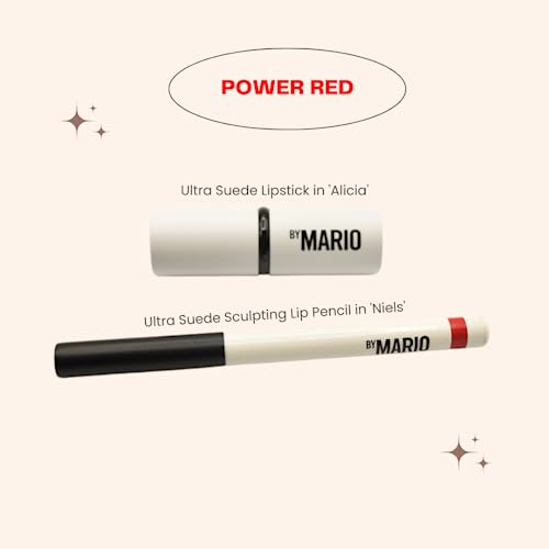 Makeup By Mario Mario's Lip Lift Kit - Power Red: Ultra Suede Lipstick in Alicia and Sculpting Lip Pencil in Niels - Image 2