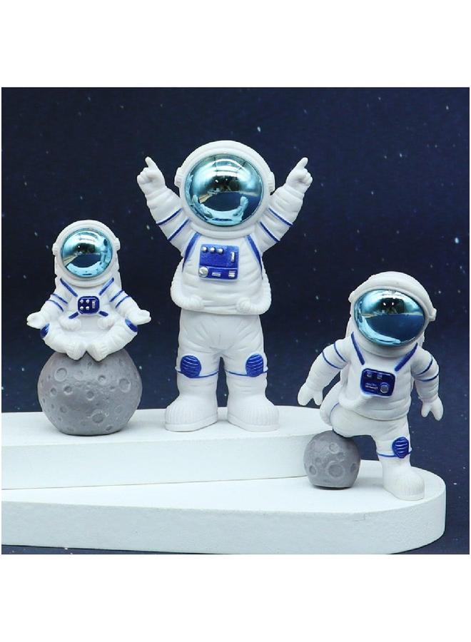 Blue-Plated High-Quality Astronaut Model Ornaments 3-Piece Set