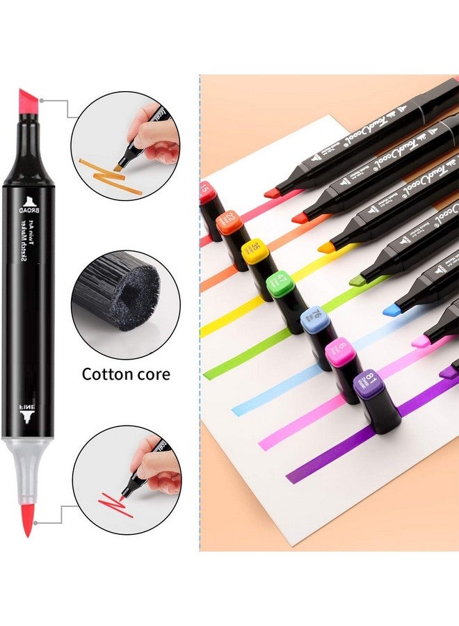 Amitasha 24 Shades Dual Sided Art Markers Pen Set Chisel Tip Color Sketch Pens for Wood, Canvas, Stone, Rock Painting, Glass, Ceramic Surfaces, DIY Crafts Making Creative Supplies - Image 5