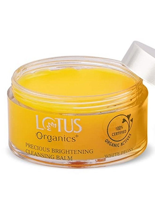 Lotus Organics+ - Precious Brightening Cleansing Balm ; 100% Organic White Peony ; Sulphate & Paraben Free ; All Skin Types ; 50G - Image 1