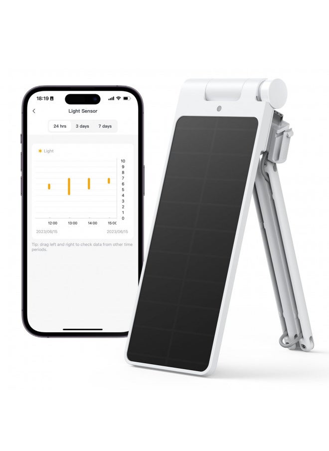 SwitchBot SwitchBot Solar Panel Charger for Curtain 3 - Performance Upgrade, Easy to Use, Support Low Light Charging, Smart Solar Panel Curtain 3 Rod/U Rail, Non-Stop Solar Power Supply  - Image 1