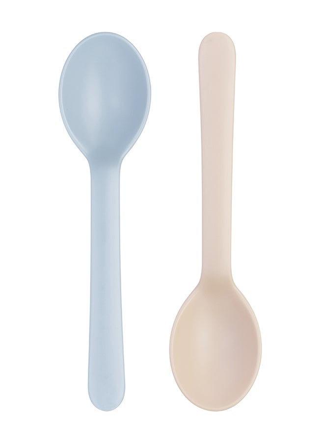 Amori 2 Pieces Spoons Set, Milky Orange And Light Blue