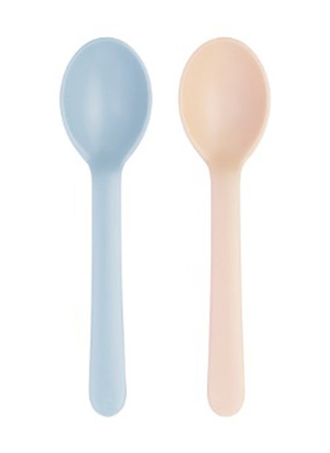 Amori 2 Pieces Spoons Set, Milky Orange And Light Blue