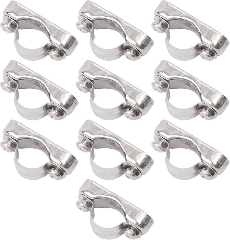 Stainless Steel Pipe Support Clamps 316 Aluminum Base Bracket Pack of 10 Sizes 20 22mm - Image 4