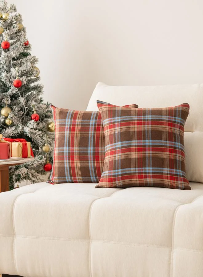 Styli Pack of 2 - Plaid Cushion Cover, 45x45cm