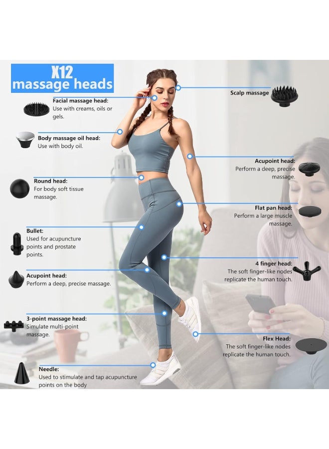 Muscle Massage Gun – Deep Tissue Percussive Therapy – Adjustable Speeds & Quiet Motor – Long Battery Life for Pain Relief & Muscle Recovery - Image 2