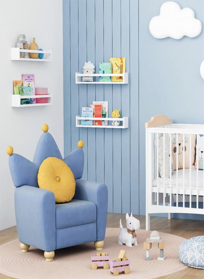 Forbena 24 Inch Wall Bookshelf for Kids Bedroom Set of 4, White Floating Nursery Book Shelves for Baby Toddler Children Girls Boys Room Decor, Large Wood Wall Mount Bookshelves and Toy Storage - Image 2