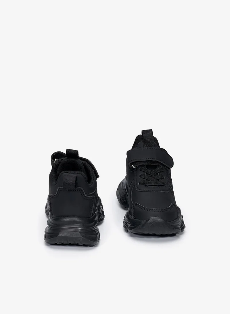 babyqlo Stylish Black School Sneakers with Tab and Velcro