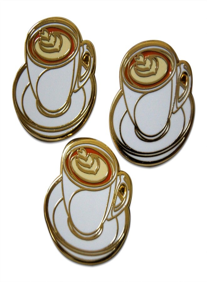 Novel Merk Coffee Cup Latte Appreciation Lapel Pin, Hat Pin & Tie Tack Set with Clutch Back (3-Latte Cup) - Image 1