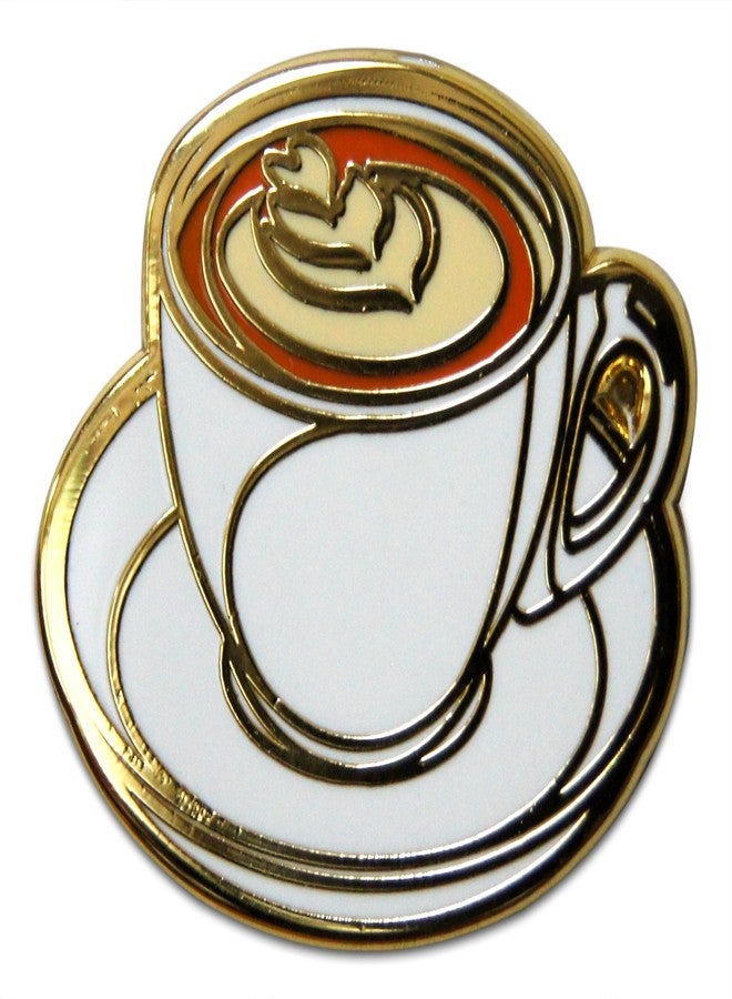 Novel Merk Coffee Cup Latte Appreciation Lapel Pin, Hat Pin & Tie Tack Set with Clutch Back (3-Latte Cup) - Image 2