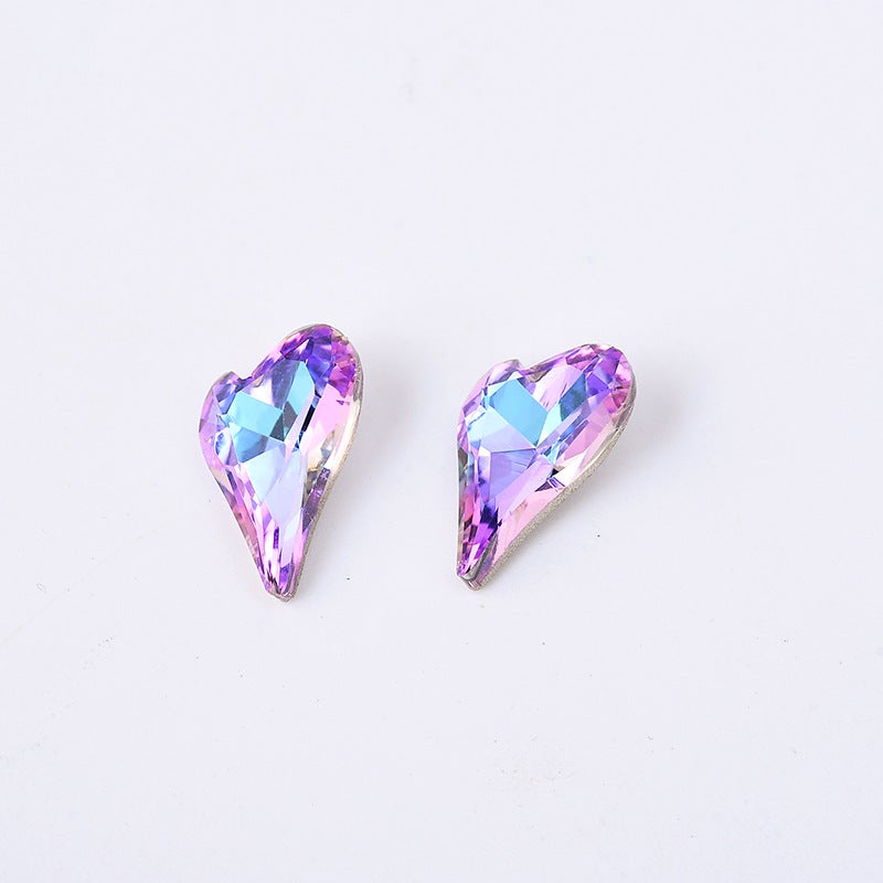 9X 14Mm 10 Nail Art High-Grade Crooked Peach Heart Magic Shaped Diamond Love Nail Jewelry Diy Nail Jewelry - Image 4