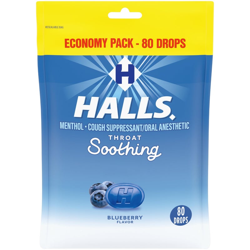 Halls حلوى هولز لتهدئة الحلق بنكهة التوت الأزرق - عبوة اقتصادية 80 حبة - Image 3