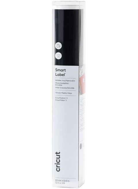 Smart Label Writeable Vinyl Removable Black 0.9 M (3Ft) Self Adhesive Roll For Use With Explore 3 And Maker