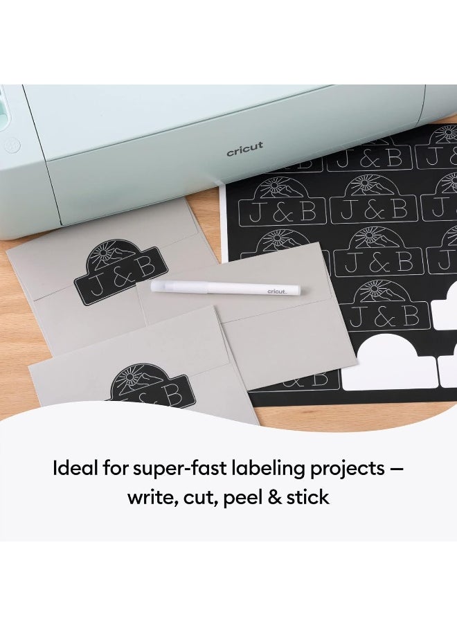 Cricut - Smart Label Writeable Vinyl Removable Black 0.9 M (3Ft) Self Adhesive Roll For Use With Explore 3 And Maker - Image 1