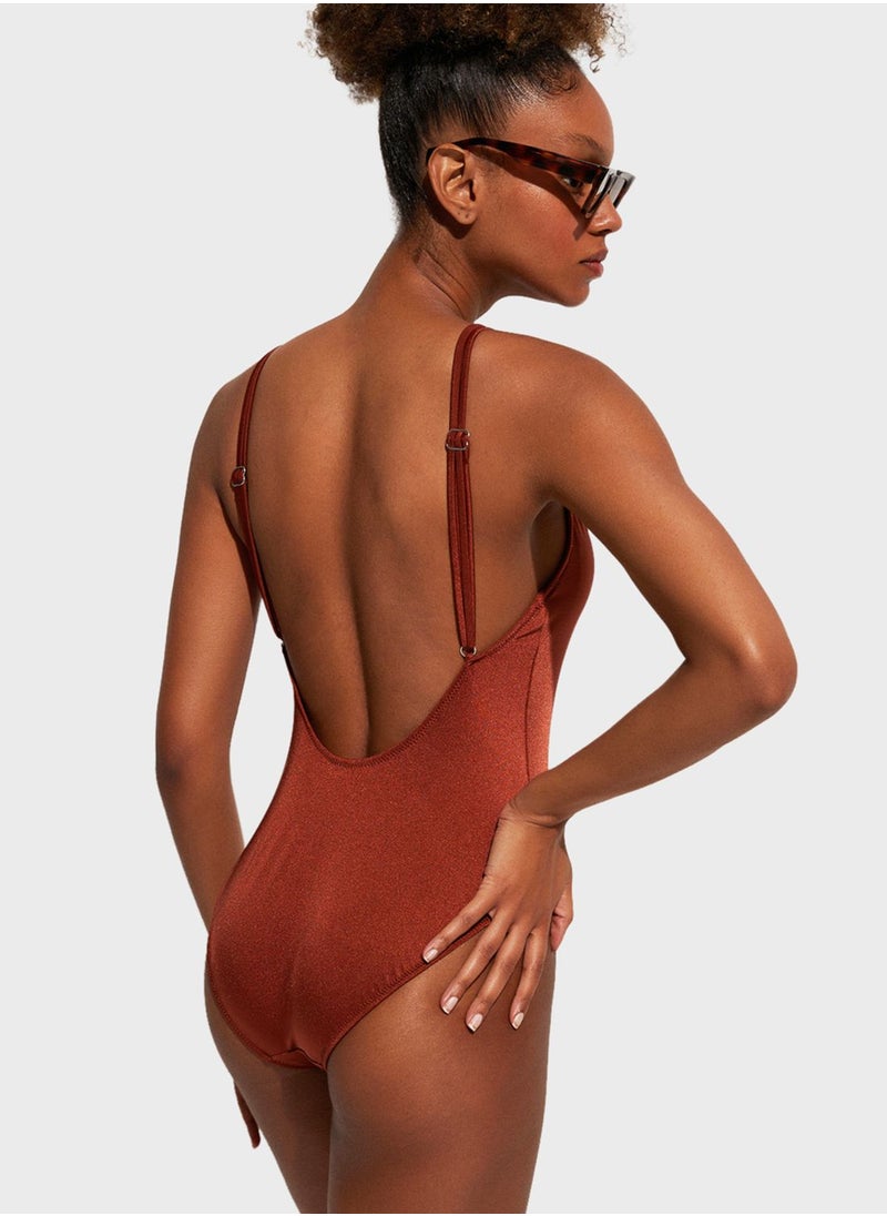 JUNE - Tie Detail Swimsuit - Image 1
