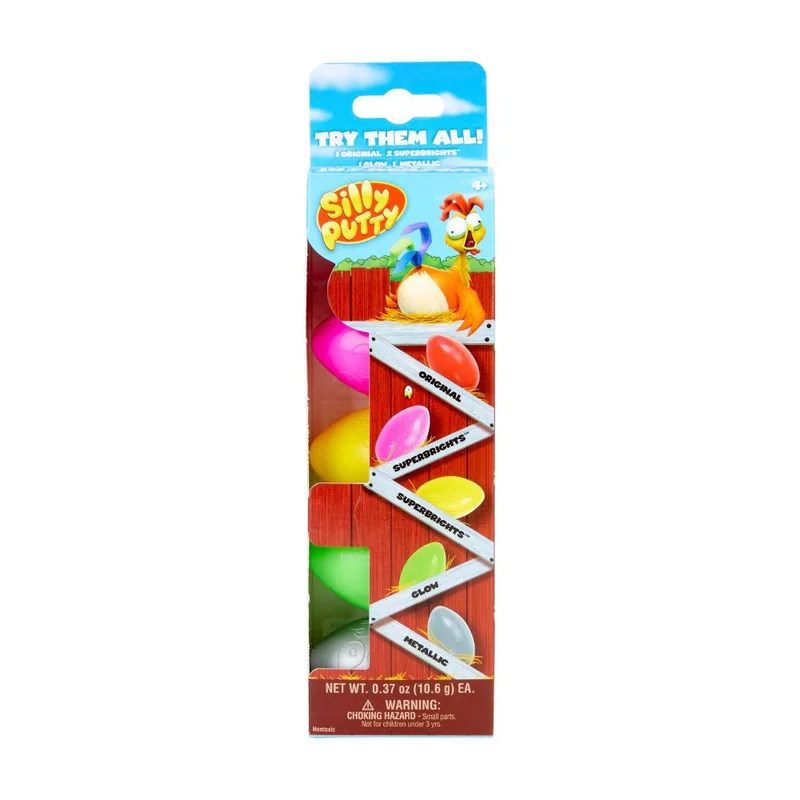 كرايولا Crayola – Silly Putty Assorted 5 pack | Compact size of the egg makes it easy to take on the go, perfect for travel or playdates. | Non-Toxic and Safe | Suitable ages 4+