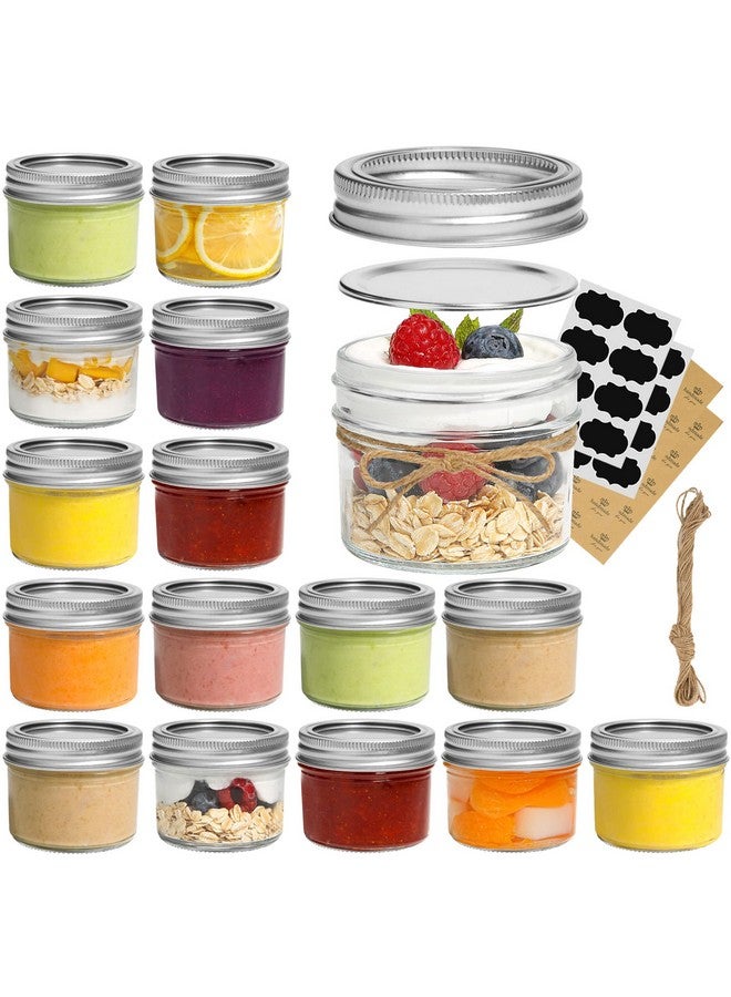 ComSaf ComSaf Mini Mason Jars 4oz - 16 Pack, Regular Mouth Mason Jar with Lids and Seal Bands, Small Glass Canning Jar for Spice, Jam, Honey, Jelly, Dessert, Shower Wedding Favors, DIY Candles Decor  - Image 1