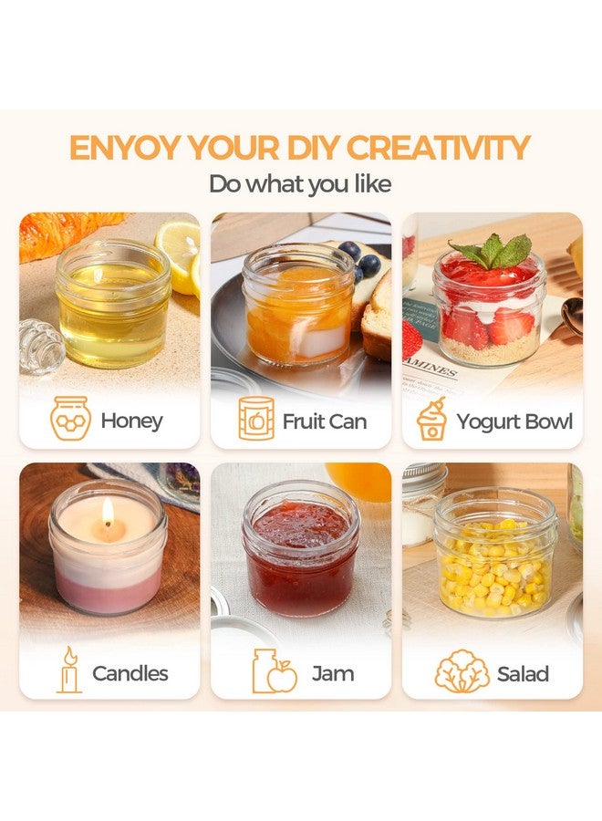 ComSaf ComSaf Mini Mason Jars 4oz - 16 Pack, Regular Mouth Mason Jar with Lids and Seal Bands, Small Glass Canning Jar for Spice, Jam, Honey, Jelly, Dessert, Shower Wedding Favors, DIY Candles Decor  - Image 5