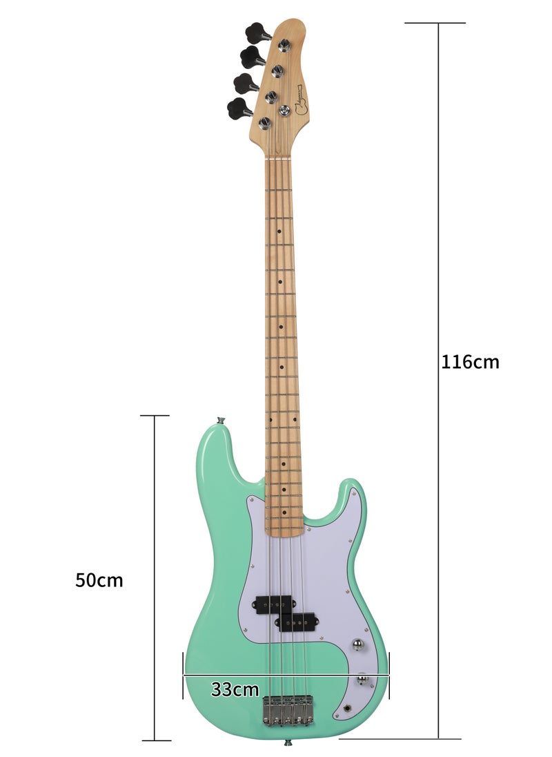 Jidyous - Electric Bass Guitar Full Size 4 String with Bass Bag,Strings,Tuner,Strap,Picks and Amp Cord,Green - Image 1