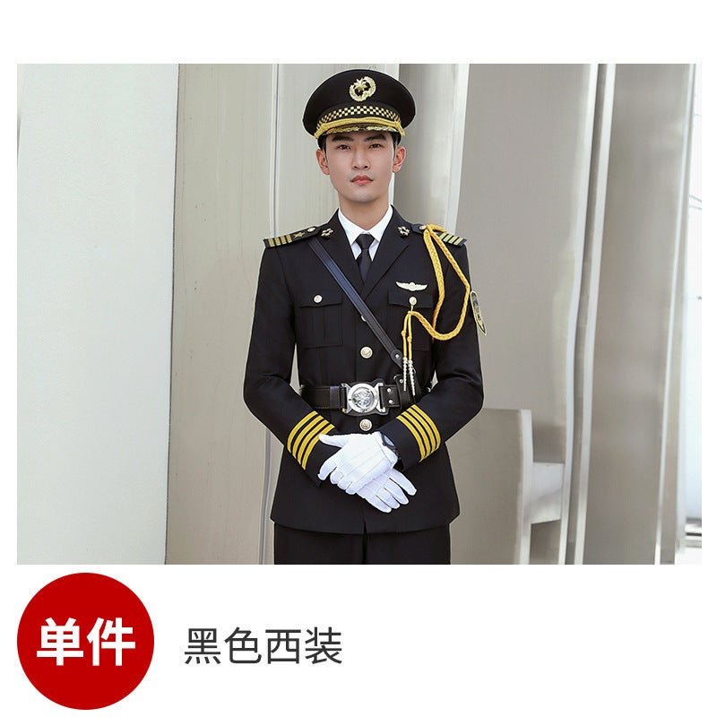 New Hotel Uniform Concierge Security Work Clothes Property Aviation Concierge Service Spring and Autumn Community Gate Security Service Male Black Coat