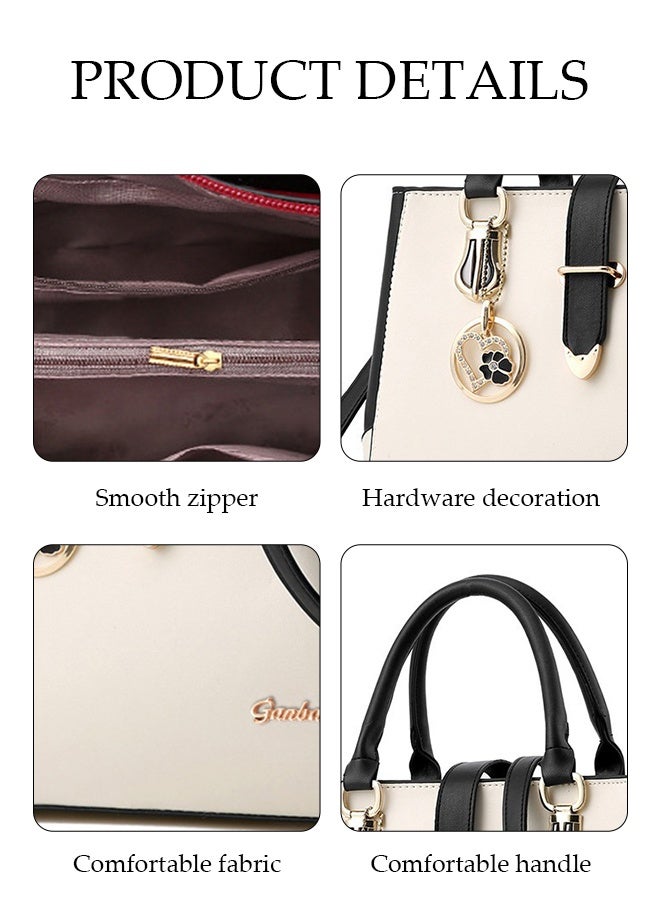 DUNISO Women's Handbag，Portable Large Capacity Shoulder Bag，PU Leather Tote Messenger Bag，Crossbody Bag with Top Handle，Equipped with Adjustable Shoulder Straps，Durable and Sturdy，Suitable for Shopping, Traveling, and Dating  - Image 3