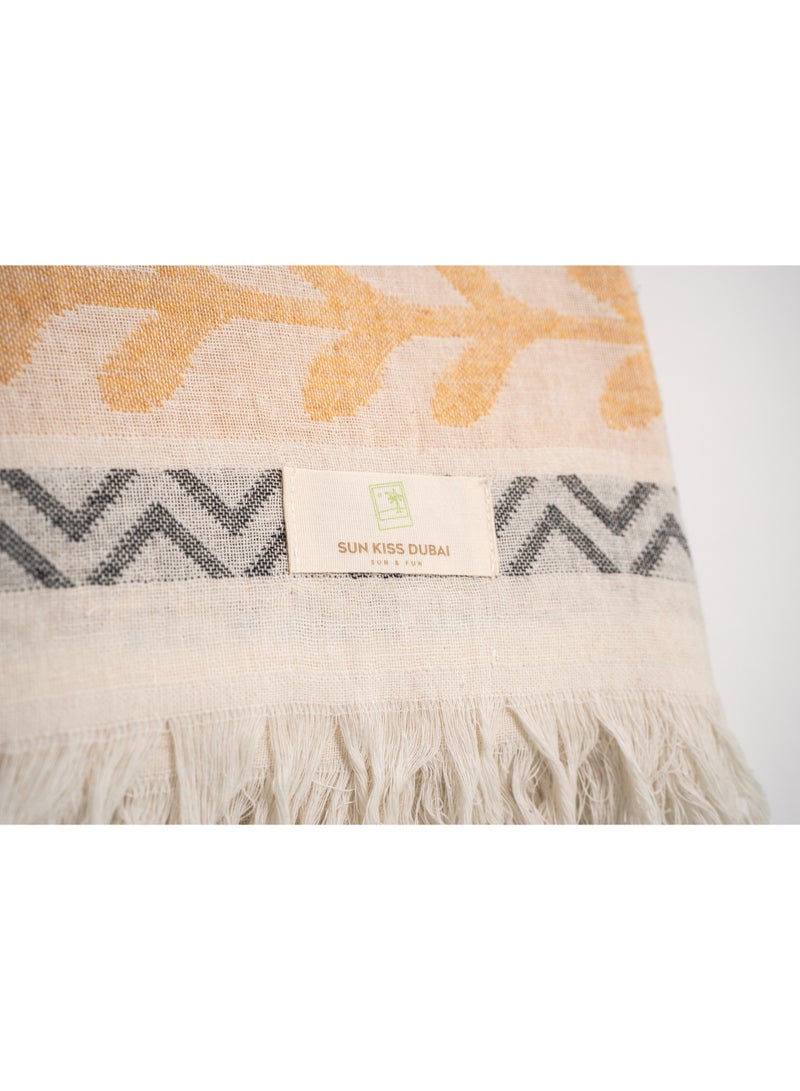 Sun Kiss Dubai Turkish Beach Towel - Orange Waves (100cm x 80cm)  - Image 2