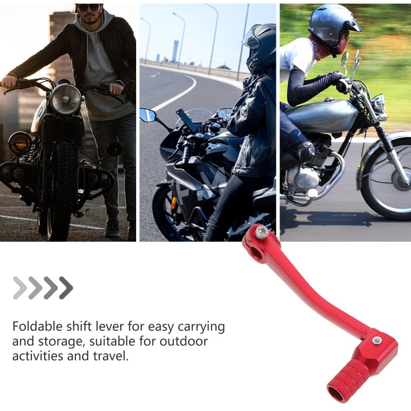CNC Aluminum Alloy Folding Shift Lever Pedal Red For Xr50 Dirt Bike Off-Road Motorcycle Compatible Gear Shifter - Image 4