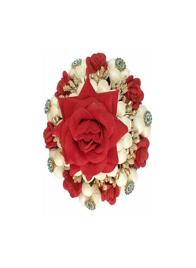 Arooman™ Artifical Flower Hair Gajra,Juda/Bun For Women/Girls,(Wedding Party) Multicolor - Image 2