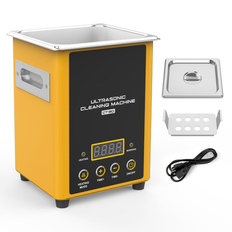 LUTIFIX 2L Digital Ultrasonic Cleaning Machine with Heating Mode Adjustable Time Digital Display Widely Used for Automotive Parts Ardware Components Industrial Fields Diesel Fuel Injector Cleaning