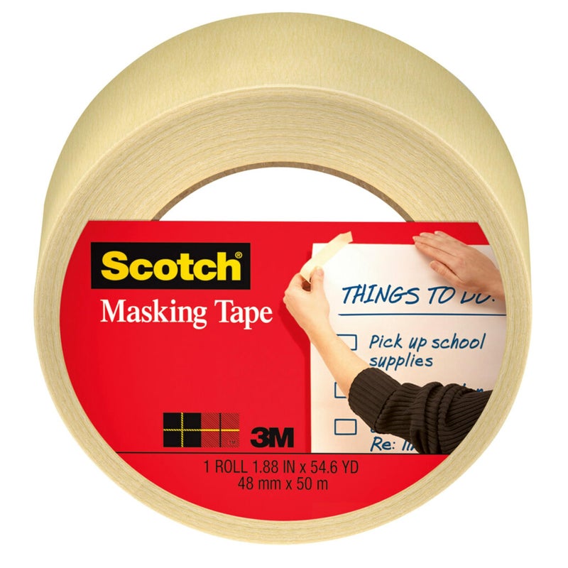 Scotch  Scotch Home and Office Masking Tape, 1.88-Inch by 60 Yards,Tan (3439)  - Image 1