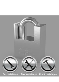 Y&D Padlock, Lock for Outdoor Use with Key, 2Pcs 60mm Impact Cut Resistance Anti-Rust Padlock Weatherproof 10mm Shackle High Security Warehouse, Container, Gym Locker, Garage  - Image 2
