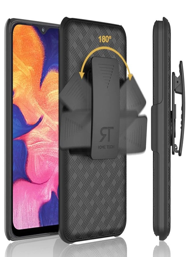 Designed for Samsung Galaxy A10e Case with Belt Clip Holster - Kickstand Cover Phone Case - Black