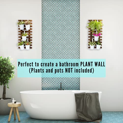 ShopLaLa Wall Planter - 2 Pack Wooden Hanging Planter for Indoor Plants Wall Mount Plant Stand Ladder Outdoor Vertical Garden Unique Live Orchid Planter Holder Display Large Wall Decor 23.6" (60cm) - Image 3