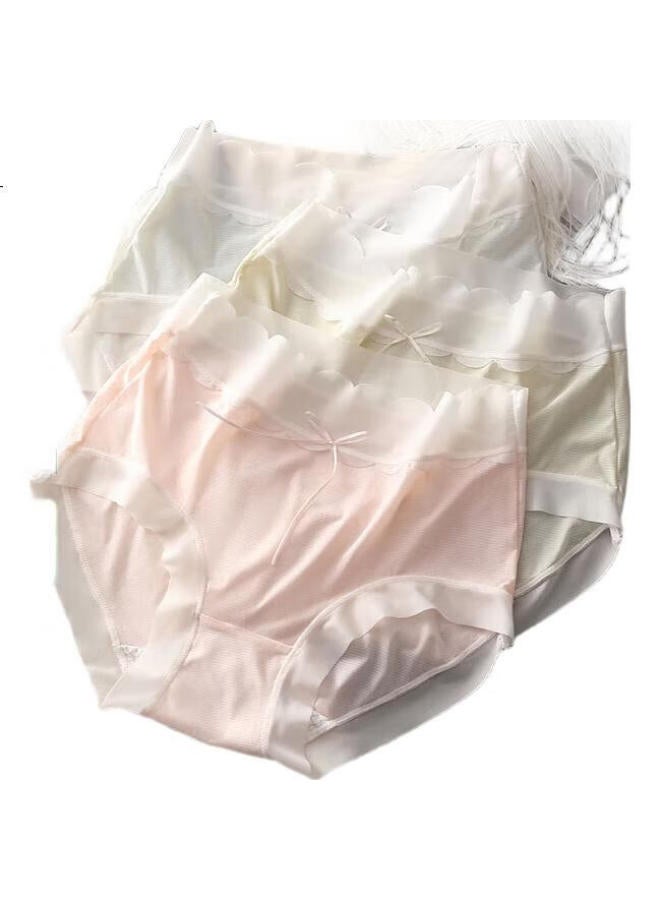 PLANDOO 4-Pack Polylactic Acid Antibacterial Women'S Underwear, Seamless Breathable 7A Antibacterial Mulberry Silk Gusset Ice Silk Panties For Women, Size L - Image 3