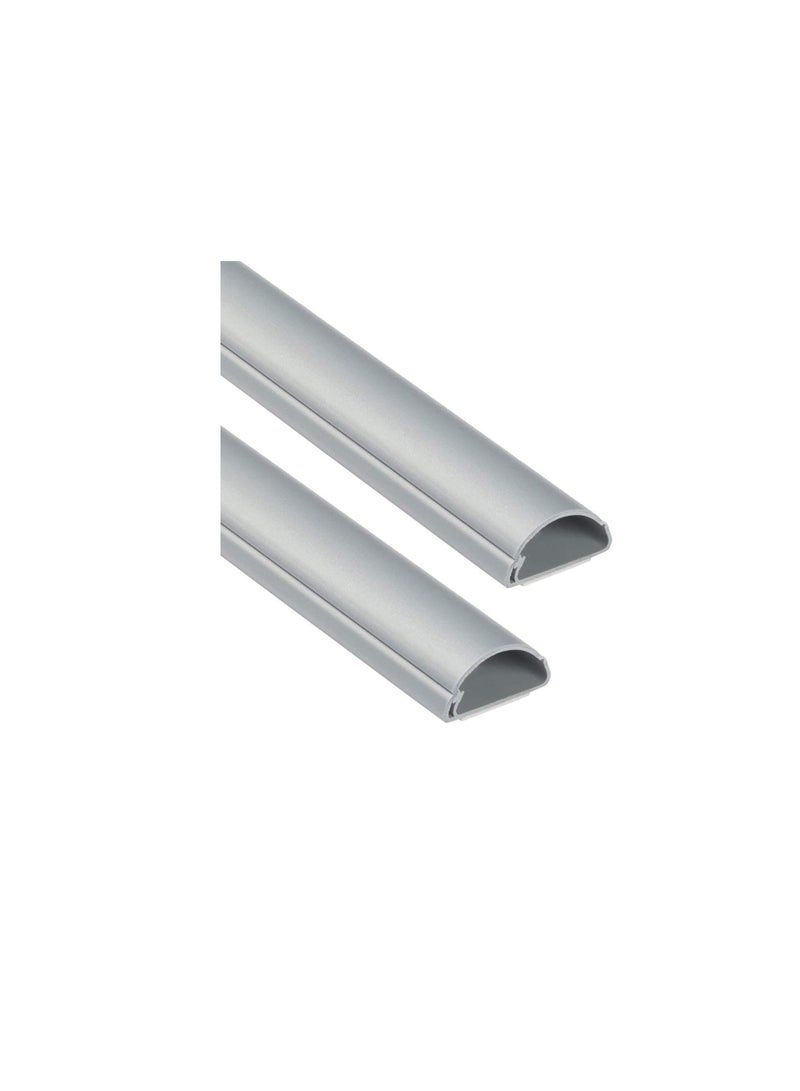 1 Meter White Floor PVC Trunking With Self Adhesive Red Sticker Wall Cord Cover Cable Concealer On-Wall Wire Cover Paintable Cable Management - Pack of 2 (16x65MM, White)  - Image 3
