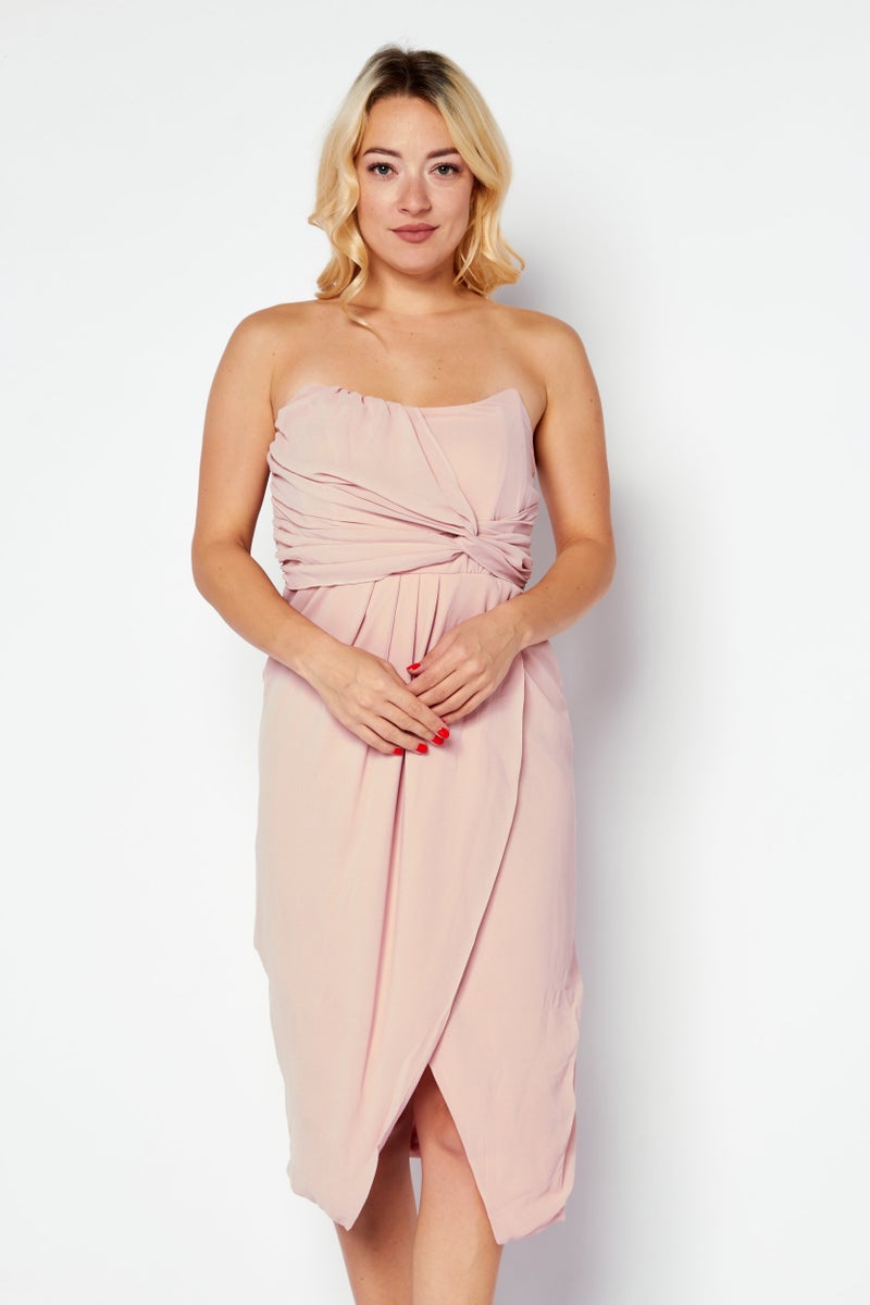 TFNC Women Solid Casual Mini Dress, Pink - Image 1