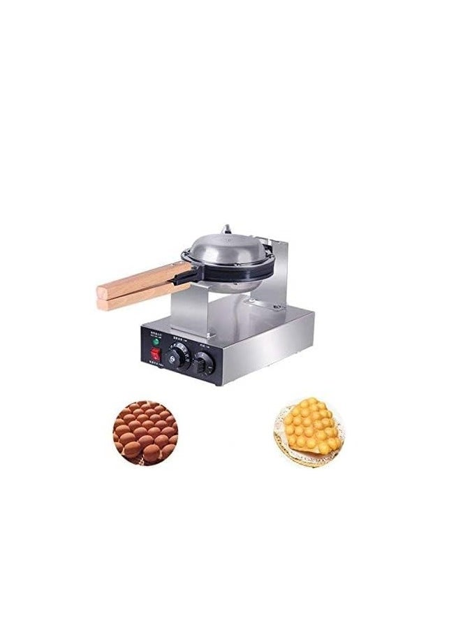 BOSTON COOLERS - BOSTON COOLERS Commercial Bubble Waffle Maker – 220V, 1kW Electric Egg Waffle Machine – Non-Stick, Rotatable, Stainless Steel – Hong Kong-Style Crispy Waffles – Perfect for Cafés & Dessert Shops - Image 1