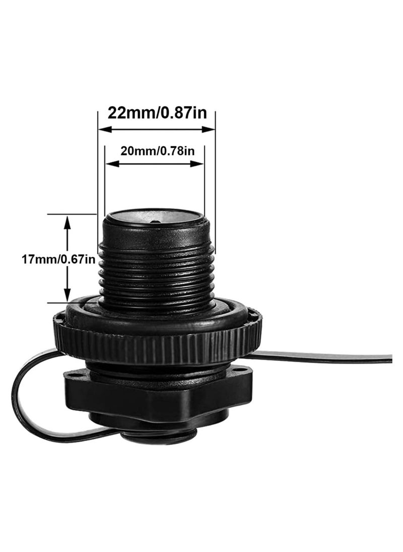SYOSI SYOSI Air Valve Replacement, 4Pcs Kayak Raft Plug Replacement, Inflatable Boat Spiral Air Plug Boston Valve, for Kayak Rubber Dinghy Pool Boat Airbeds, Black  - Image 3