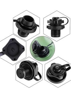 SYOSI SYOSI Air Valve Replacement, 4Pcs Kayak Raft Plug Replacement, Inflatable Boat Spiral Air Plug Boston Valve, for Kayak Rubber Dinghy Pool Boat Airbeds, Black  - Image 4