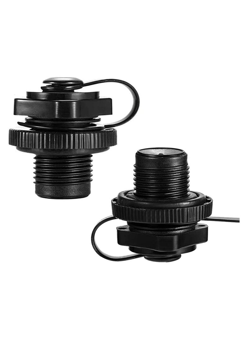 SYOSI SYOSI Air Valve Replacement, 4Pcs Kayak Raft Plug Replacement, Inflatable Boat Spiral Air Plug Boston Valve, for Kayak Rubber Dinghy Pool Boat Airbeds, Black  - Image 2